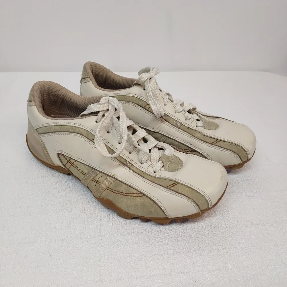 Skechers Men's Fashion Sneakers Rockin Beige Leather Size 10